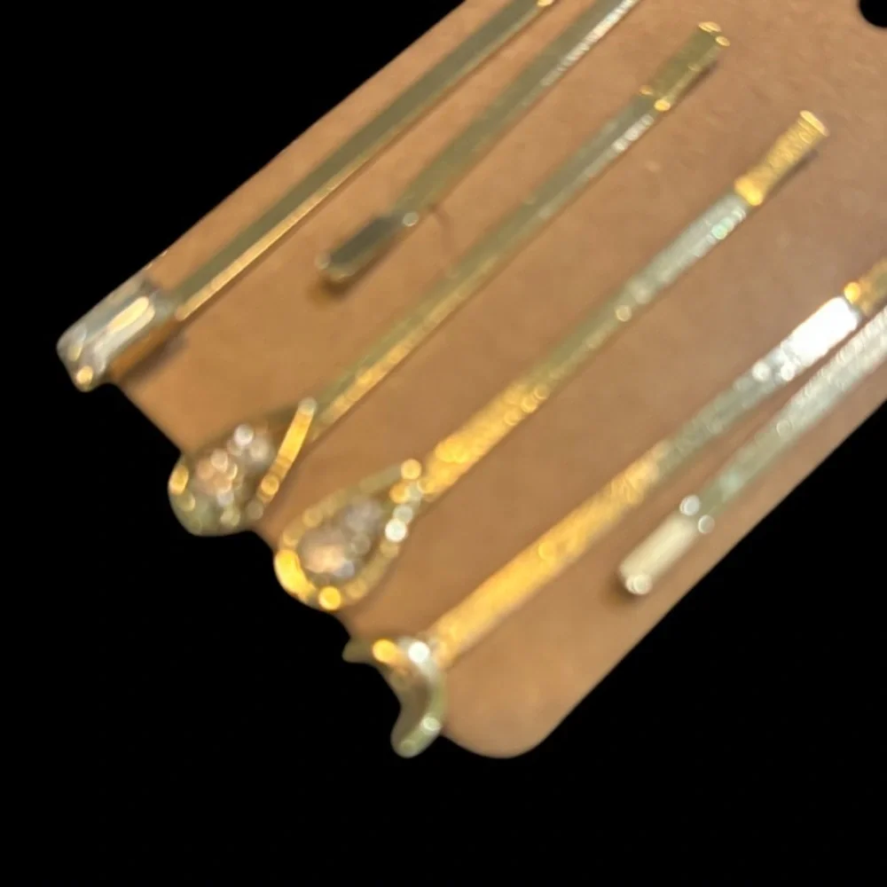Serefina Gold Tone and Rhinestone Hair Pins NWOT